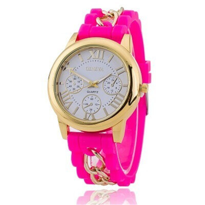 

GENEV Geneva Silicone Romanface fake three-eye mens chain watch