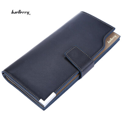 

Baellerry Soft Metal Plate Snap Fastener Long Photo Money Card Clutch Wallet for Men