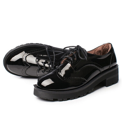 

3633 Europe&the United Kingdom England single shoes womens fashion simple&thick with thin