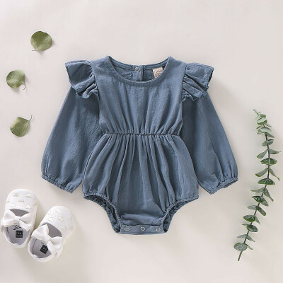 

Newborn Baby Girls Infant Ruffle Romper Jumpsuit Bodysuit Cotton Clothes Outfits