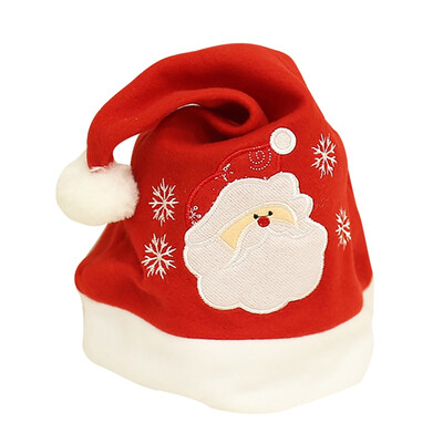 

New Year Christmas Hat Non-Woven Embroidered Santa Claus Hat Cute Christmas Party Decoration Ornaments Xmas Costume Accessories