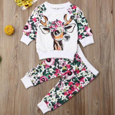 

2Pcs Toddler Kids Baby Girl Top SweatshirtLong Pants Outfits Set Clothes Winter