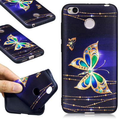 

Relief Silicone Case for Xiaomi Redmi 4X Large Butterfly Pattern Soft TPU Protective Back Cover