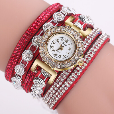 

European new style circle bracelet watch Korean velvet full diamond alloy womens fashion watch