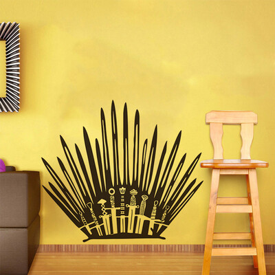 

〖Follure〗Bathroom Living Room Throne Sticker Funny Sword Toilet Decal Home Decoration