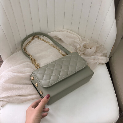 

Internet celebrity rivet womens bag 2019 new rhomboid chain bag Korean version 100 lap quality feeling single shoulder slanted sm