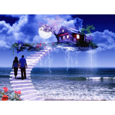

DIY Diamond Painting Full Square New Arrival Scenic Diamond Mosaic 2019 Couple Diamond Art Rhinestones Pictures