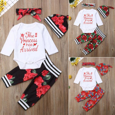 

Newborn Infant Princess Baby Girls Outfits Clothes T-shirt TopsFloral Leggings