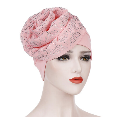 

Fashion Big Flower Women Muslim Hat Turban Scarf Cancer No Hair Chemo Cap Lady