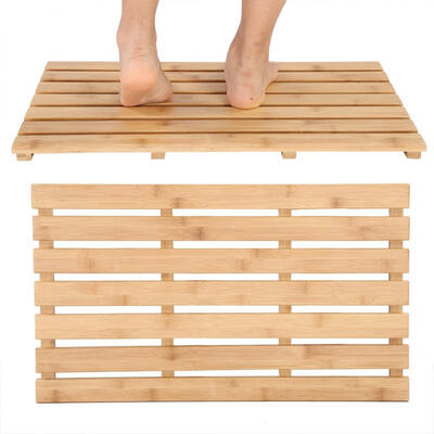 

Greensen Rectangular Bamboo Slatted Duck Board Non-Slip Bathing Shower Mat Bathroom Accessories