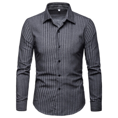 

Tailored Mens Fashion Slim Fit Personality Stripe Casual Long Sleeve Shirts Blouse