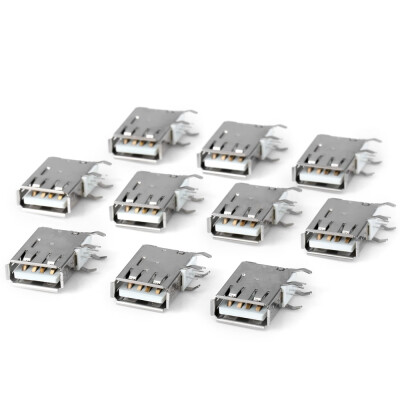 

Full Function 10Pcs DC 30V 15A 4Pin USB Female 90 Degree Side Inserted Jack for DIY Project