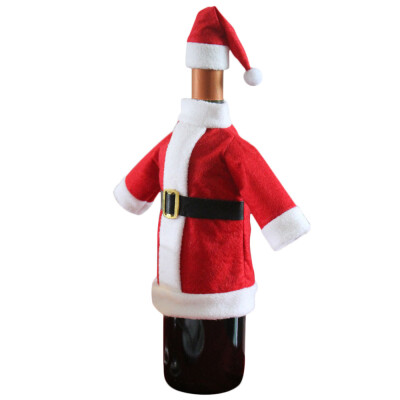 

〖Follure〗Wine Bottle Cover Bags Decoration Home Party Santa Claus Clothes Hat Christmas