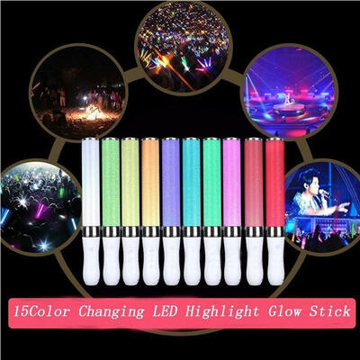 

15 Color Changing LED Glow Stick for Parties Outdoor Warning Light Stick