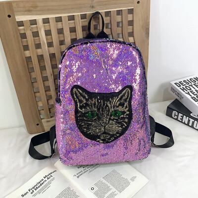 

Tailored Women Cat Color Matching Wild Fashion Leisure Travel Bag Student Bag Backpack