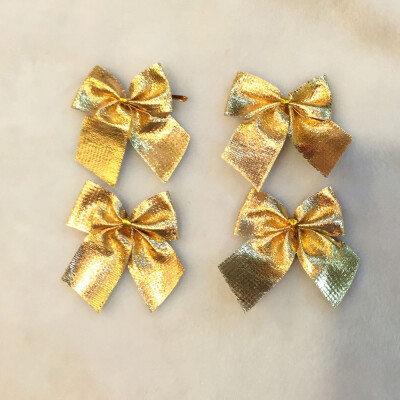 

〖Follure〗Wholesale12pcspack Gold Bows For Festival Decoration Christmas Tree Ornament