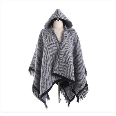 

Hooded cloak all-match thickened fringed Scarf Shawl