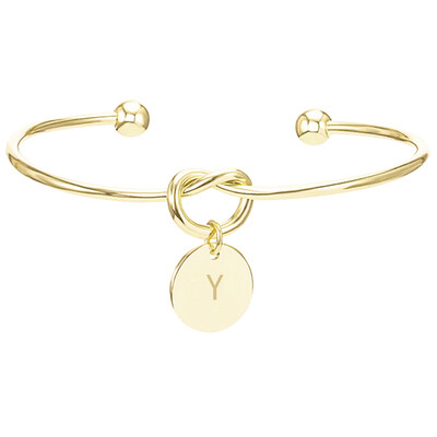 

26 English Alphabet Round Knotted Gold Bracelet Female Personality Fashion Bracelet Jewelry Hot Gift