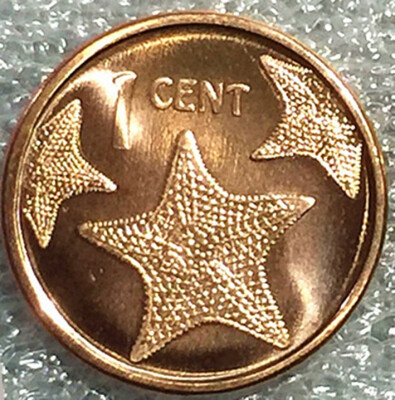 

17mm Bahamas 1 Cent Coin Starfish
