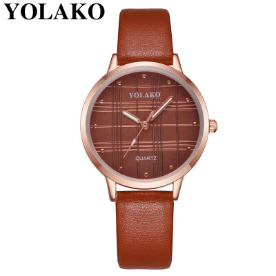 

YOLAKO fashion Leisure Creative Woman Watch Fashion Leather Military Casual Analog Quartz Wrist Watch Business Watches 533