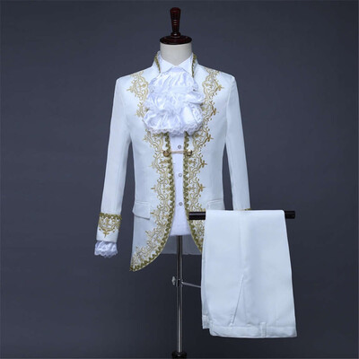 

Toponeto Mens European Style Court Costumes Military Uniforms Performances Suit