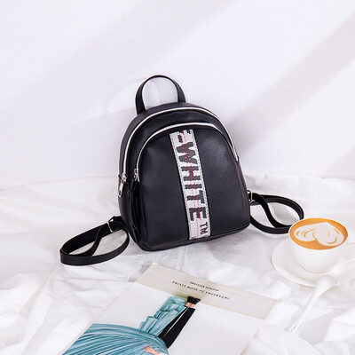 

Fashion WOMENS Mini Backpack Stylish Panel Lettered Webbing Shoulder Bag Multi-functional Small Bookbag Shoulder Bag