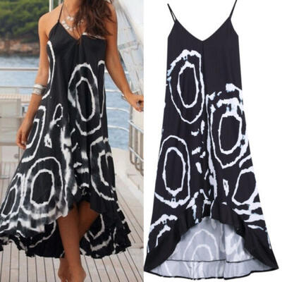 

Women Summer Boho Casual Halter Maxi Evening Party Cocktail Beach Dress Sundress