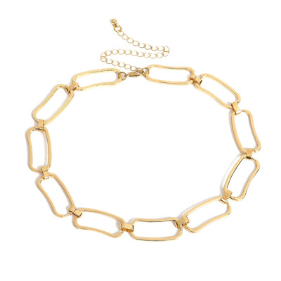 

Women Metal Chain Choker Necklace Mechanical Steampunk Transparent Clear Square Choker Collar
