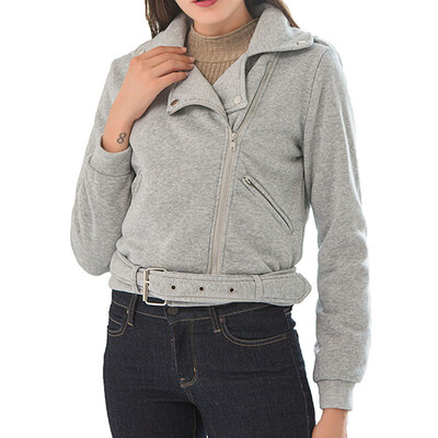 

Women Jacket Coat Solid Color Long Sleev Lapel Motorcycle Jacket Plus Size Causal Warm Coat For Female