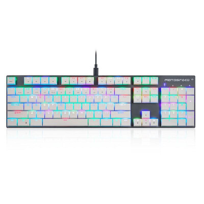 

MOTOSPEED CK94 Slim Mechanical Keyboard Gaming Keyboard Wired USB Keyboard Customized LED RGB Backlit with 104 Keys Translucent Ke