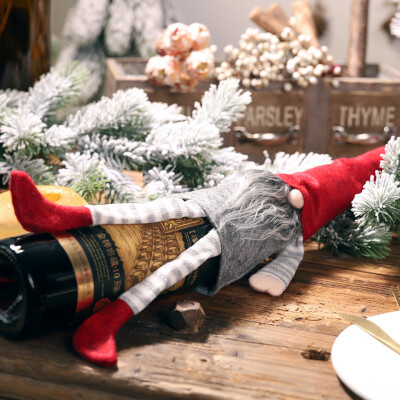 

Tailored Christmas Champagne Bottle Cover Dress Up Decoration Christmas Faceless Doll Han