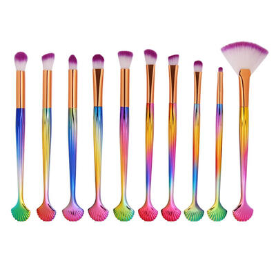 

10pcs Shell Makeup Brushes Kit Eyeshadow Blush Powder Beauty Cosmetic Tool