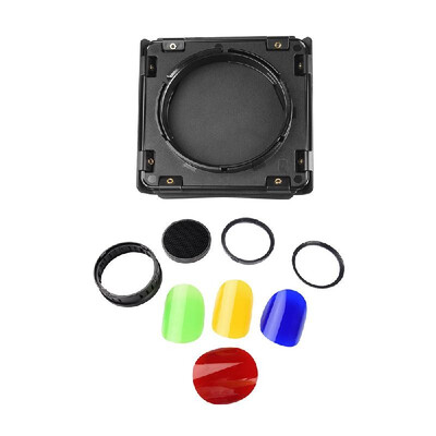 

Godox BD08 Barn Door & Honeycomb Grid & 4 Color Gel Filters Kit Red Yellow Blue Green Compatible for Godox AD400PRO Outdoor Flas
