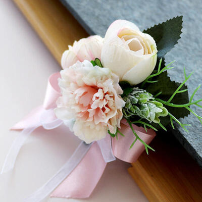 

Greensen 1pc Beautiful Artificial Hand Flower Bridesmaid Wrist Corsage Wedding Decorations