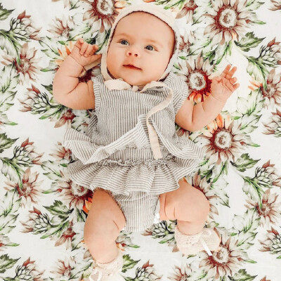 

Newborn Infant Baby Girl Sleeveless Striped Romper Bodysuit Clothes Outfits