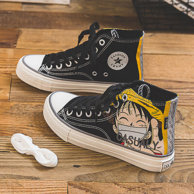 

Gao gang canvas shoes female student Korean version of the sea thief king joint shoes hand-painted animation coated board shoes 20