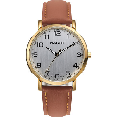 

Pengzhi belt old man watch female expression couple watch middle&old age watch men quartz watch woman waterproof big numbe