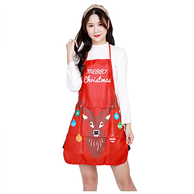 

Siaonvr Christmas Cartoon Santa Claus Apron Bar Waiter Kitchen Cooking Apron Home Decor