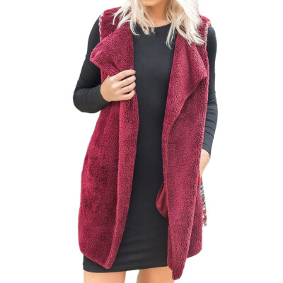 

Toponeto Womens Ladies Sleeveless Print Patchwork Outerwear Parka Winter Loose Vest Coat