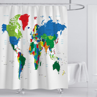 

Gobestart New Waterproof Shower Curtain with 12 Hooks 3D Printed Bathroom Polyester