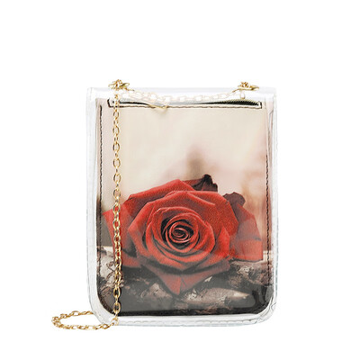 

New Style Womens Handbags PVC Clear Transparent Chains Alphabet Jelly Bag Tote Casual Handbag Print Messenger Fashion Hot 2019