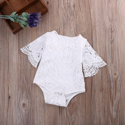 

Newborn Baby Girls Lace Floral Romper Jumpsuit Bodysuit Outfits Sunsuit Clothes