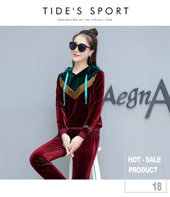 

new golden fleece sport suit for women in autumn&winter 2018 looks thin&slim with two pieces of casual sweater