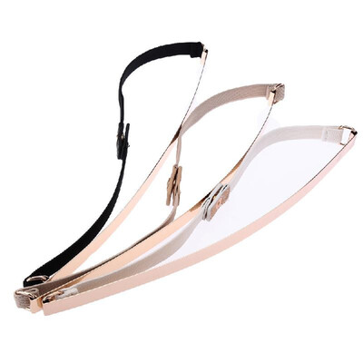 

New Fashion Women Belt Snap Buckle Stretch Elastic Strap Simple Elegant Waistband BlackWhiteBeige