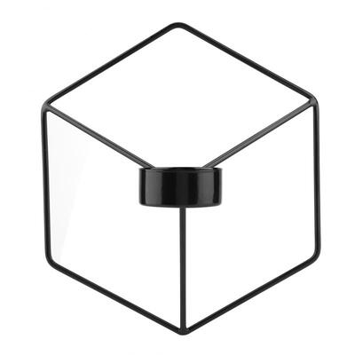 

Greensen 3D Geometric Candlestick Iron Candle Holder Small Tealight Holder Black Home Decor