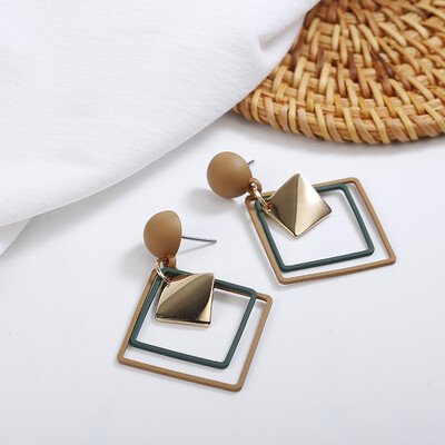 

2019 New Korean Style Women Geometric Dangling Statement Ear Jewelry Fashion Earrings Gift For Friend Dropshipping