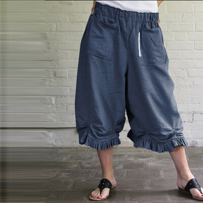 

Tailored Women Loose Hallen Wide-legged Cotton Flax Loose Pants