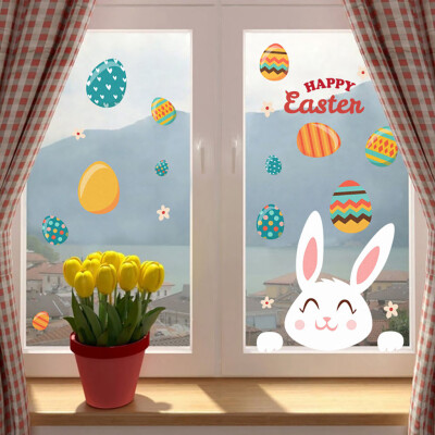 

〖Follure〗HAPPY EASTER Wall Sticker PVC Self-adhesive Wall Sticker Can Be Removed