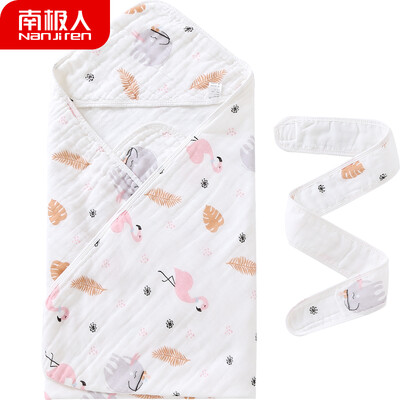 

Anjiji Nanjiren baby hugs baby spring&autumn 6 layers of gauze blankets newborn quilt 9090 flamingo