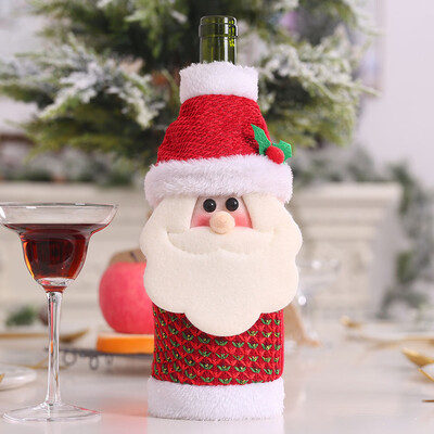 

ChristmasSet wine bottle bagging decoration home party Santa Claus Christmas